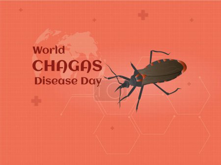 Illustration for World Chagas disease day.awareness of the disease and awareness of prevention at home. - Royalty Free Image