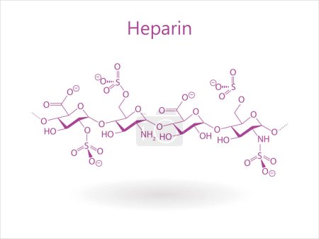 Ilustración de Estructura química de Heparin.anticoagulante - Imagen libre de derechos