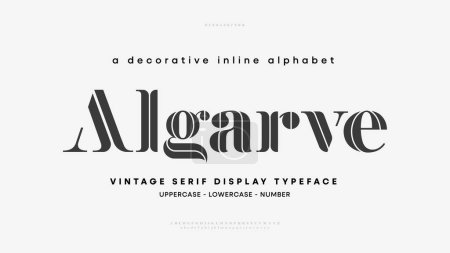 Moderne Vintage-Alphabet-Sammlung. Trendige Displayschrift fett serifenförmig. Großbuchstaben, Kleinbuchstaben. Vektorillustration