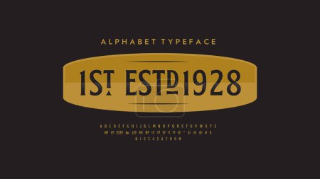 Illustration for Vintage label alphabet typography. Display classic typeface. - Royalty Free Image