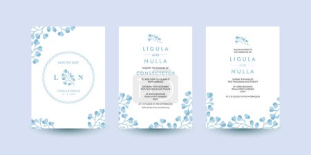 Illustration for Wedding invitation template. Floral illustration botanical leaf design. Vintage theme vector illustration. - Royalty Free Image
