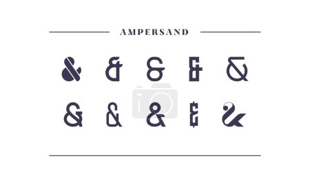 Illustration for Unique ampersand designs. Decoration ampersands for wedding invitations, stock, template. Vector illustration - Royalty Free Image