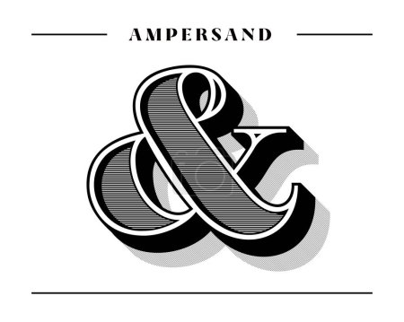 Illustration for Custom decorative ampersand vector. Vintage elegant and stylish design for wedding invitation, business card, poster, flyer. Vector illustration - Royalty Free Image