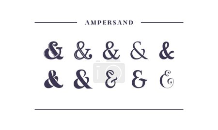 Illustration for Elegant stylish ampersand, decoration for custom invitation. Sans serif decorative collection. Vector illustration graphic designs. - Royalty Free Image