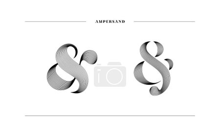 Illustration for Decorative custom ampersand vector. Elegant and stylish design for wedding invitation or business card. Vector illustration - Royalty Free Image