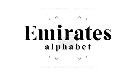 Illustration for Serif alphabet typography designs. Modern classic typeface, vector illustration design. - Royalty Free Image