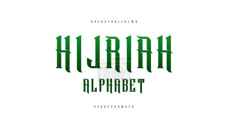Illustration for Islamic typeface design. Arabian stylish display font. Alphabet classic typography set. - Royalty Free Image