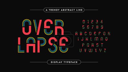 Illustration for Vector illustration of fonts set. Typography decoration designs folded lines stylish. - Royalty Free Image