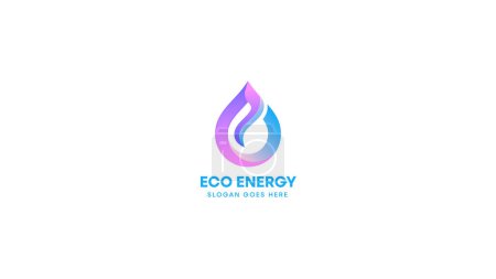 Illustration for Abstract water logo. Wave E symbol geometric logo vector illustration. Alternative energy and renewable energy logo. Eco energy logo design template - Royalty Free Image