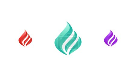 Illustration for Abstract mineral logo. Modern style fire and water logo with gradient effect. Vector illustration - Royalty Free Image