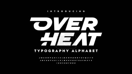 Illustration for Modern Sport Italic Font. Typeface urban style fonts for technology, digital, movie, logo design. Alphabet Collections - Royalty Free Image