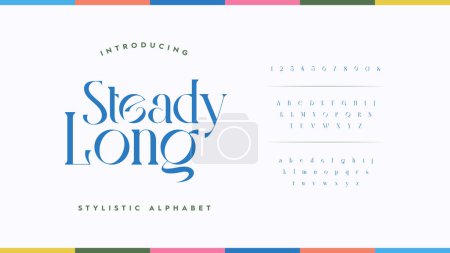 Illustration for Classic lettering minimalist fashion design. Elegant typography alphabet a to z and number. Vector illustration - Royalty Free Image