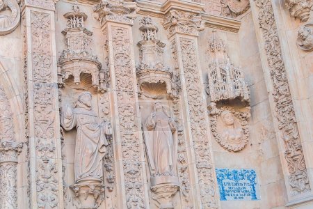 Exterior views facade of San Esteban Convent in Salamanca (Spain).
