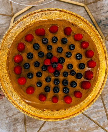 Photo for Lotus Peskov cheesecake with berries - Royalty Free Image