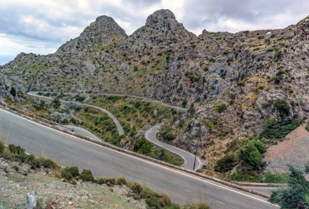 Photo for Tramuntana mountains and snake road in mallorca, spain - Royalty Free Image
