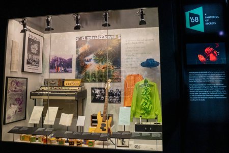 Photo for TORONTO, ONTARIO, CANADAS - JUNE 15, 2023: Artifacts on display at Pink Floyd - Their Mortal Remains Exhibit. - Royalty Free Image