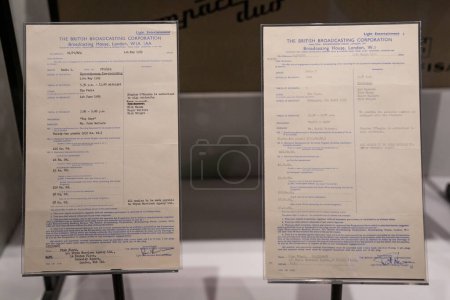 Photo for TORONTO, ONTARIO, CANADAS - JUNE 15, 2023: Artifacts on display at Pink Floyd - Their Mortal Remains Exhibit. - Royalty Free Image