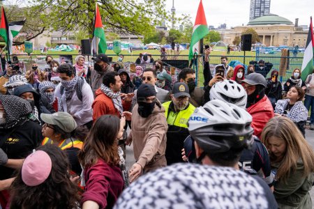 Photo for Canada, Toronto - May 8th, 2024 : pro-Palestinian protesters passionately express their views at University of Toronto - Royalty Free Image