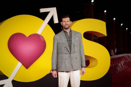 Photo for Rome Italy - October 22, 2022: Billy Eichner participates in the red carpet of the film "Bros" at the 17th Rome Film Festival at the Auditorium Parco della Musica. - Royalty Free Image