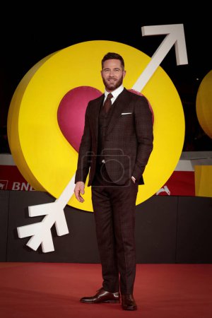Photo for Rome Italy - October 22, 2022: Luke Macfarlane attends in the red carpet of the film "Bros" at the 17th Rome Film Festival at the Auditorium Parco della Musica. - Royalty Free Image
