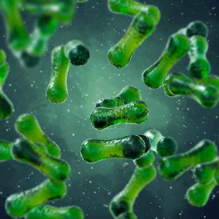 Photo for Medical background, Salmonella is a genus of non-spore-bearing rod-shaped bacteria that are the causative agents of typhoid, paratyphoid and other salmonellosis, 3d rendering - Royalty Free Image