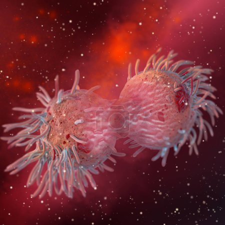 Foto de Conceptos médicos y científicos, malignos, malignos, células cancerosas, ilustración 3d - Imagen libre de derechos
