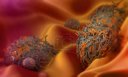 Photo for Medical and scientific concepts, malignant, malignant, cancer cells, 3d illustration - Royalty Free Image