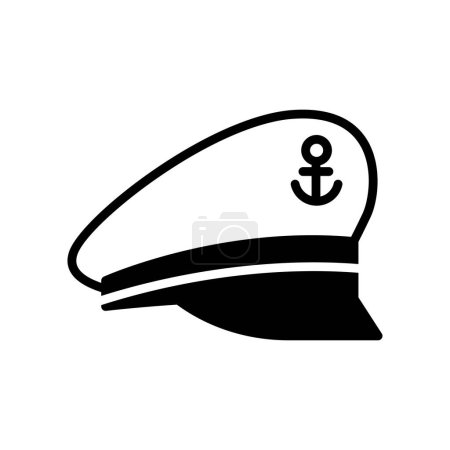 Illustration for Captain sailor hat icon isolated on white background. - Royalty Free Image