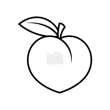 Pfirsich Fruchtlinie Symbol isoliert auf weißem Hintergrund