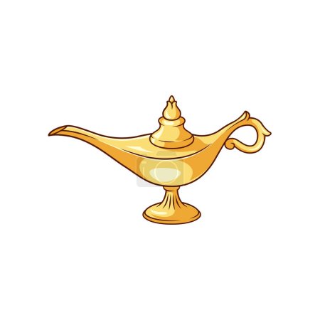 Téléchargez les illustrations : Aladdin lampes dorées vecteur isolé sur fond blanc. - en licence libre de droit