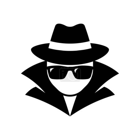 Illustration for Agent icon. Spy icon. isolated on white backrground - Royalty Free Image