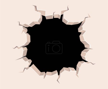 Hole in wall vector image background