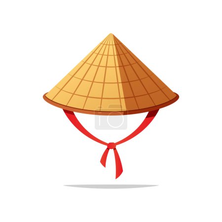 Illustration for Asian conical hat vector isolated on white background. - Royalty Free Image