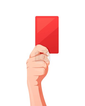 Illustration for Hand holding red card vector isolated on white background. - Royalty Free Image