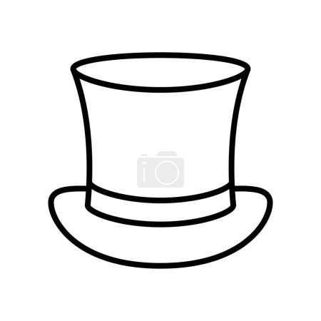 Illustration for Top hat line icon isolated on white background. - Royalty Free Image