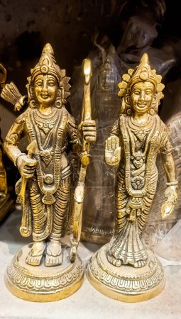Estatua de Ram Sita ji en metal de latón 