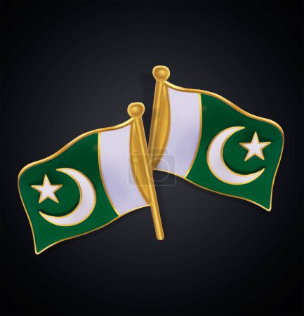 Téléchargez les photos : Insigne de drapeau du Pakistan pour les célébrations de la fête de l'indépendance.. - en image libre de droit