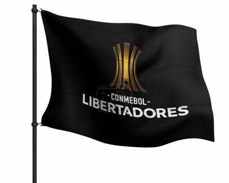 Foto de Pakistán, 14 de septiembre de 2023: Banderas del logotipo de Copa Libertadores Amrica CONMEBOL Libertadores 2D Rendering illustration. - Imagen libre de derechos