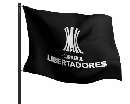 Téléchargez les photos : Pakistan, 14 Septembre 2023 : Copa Libertadores Drapeaux logo Amrica CONMEBOL Libertadores 2D Illustration de rendu. - en image libre de droit