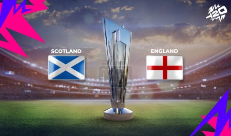scotland vs England 2024 world cup 3d rendering illustration.