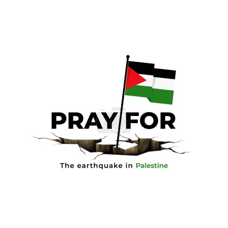 Téléchargez les illustrations : Priez pour la conception de l'affiche Palestine. tremblement de terre frappé pays. vecteur - en licence libre de droit