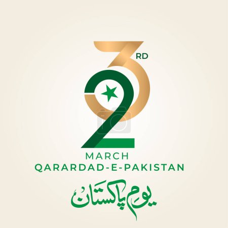 23 March 1940 "Pakistan Resolution Day" Poster design vector illustration.