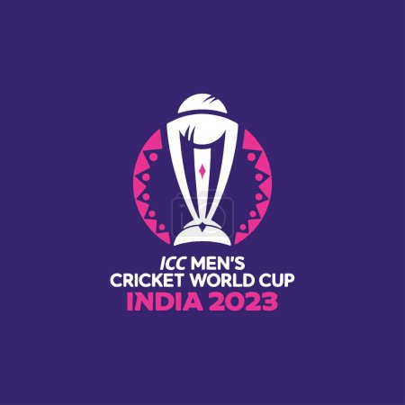Ilustración de El 2023 ICC Cricket World Cup logo vector ilustración. - Imagen libre de derechos