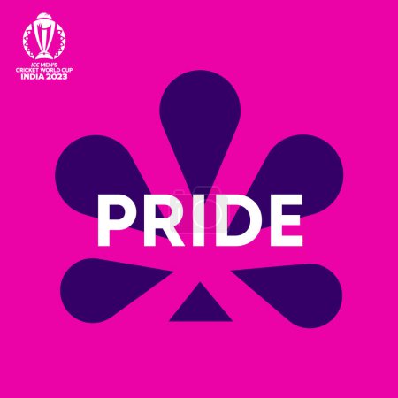 Ilustración de Identidad de marca de la Copa Mundial de Cricket ICC Hombres 2023 en la India vector ilustración. - Imagen libre de derechos