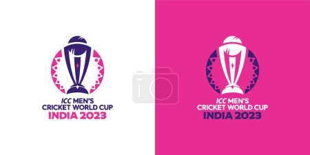 Illustration for Karachi, Pakistan-April 4, 2023: Vector logo of the ICC Mens Cricket World Cup 2023 in India vector illustration. - Royalty Free Image