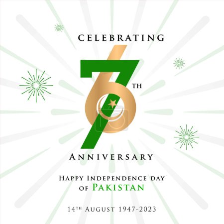 Téléchargez les illustrations : 14 août heureux jour de l'indépendance Pakistan fond blanc illustration vectorielle. - en licence libre de droit