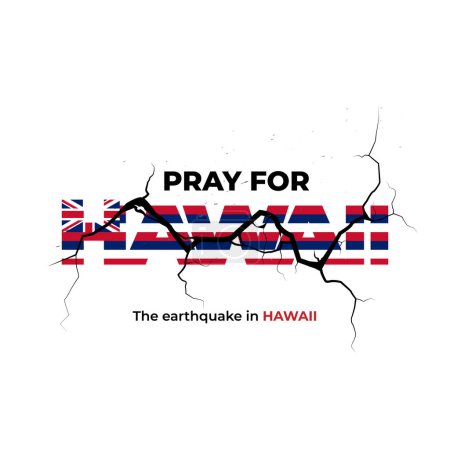 Téléchargez les illustrations : Prier pour Hawaii poster design. tremblement de terre pays touchés. - en licence libre de droit