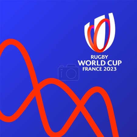 Téléchargez les photos : Karachi, Pakistan 20 mars 2023, Identité de la marque de la Coupe du monde de rugby 2023 France, Modèles de marque, Illustration vectorielle. - en image libre de droit
