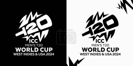Ilustración de Karachi, Pakistán 8 DICIEMBRE 2023, ICC Copa del Mundo de Hombres T20 2024 en los EE.UU. y las Indias Occidentales vector ilustración. - Imagen libre de derechos