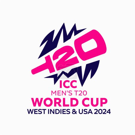 Ilustración de Karachi, Pakistán 8 DICIEMBRE 2023, ICC Copa del Mundo de Hombres T20 2024 en los EE.UU. y las Indias Occidentales vector ilustración. - Imagen libre de derechos
